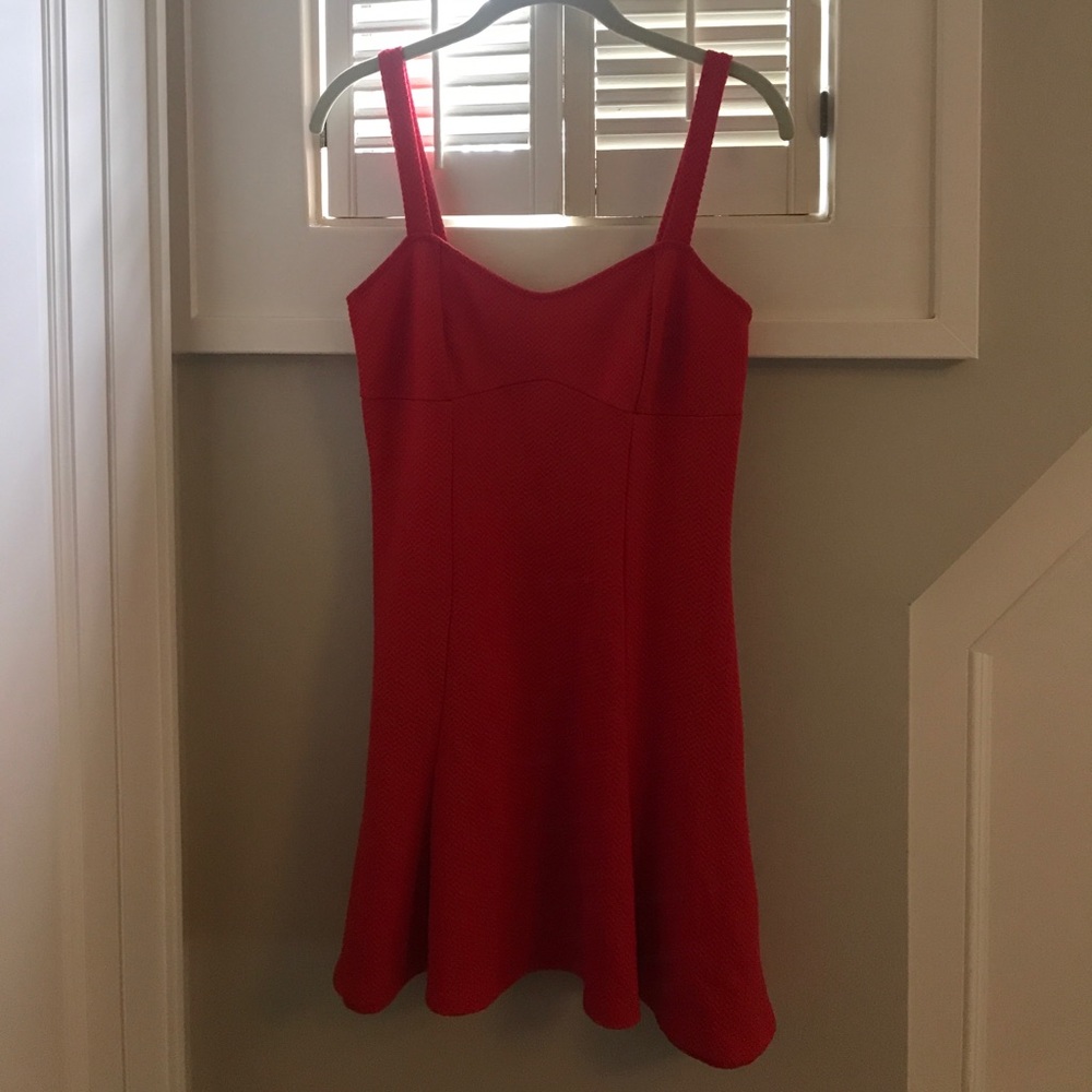 Red fit and flare dress